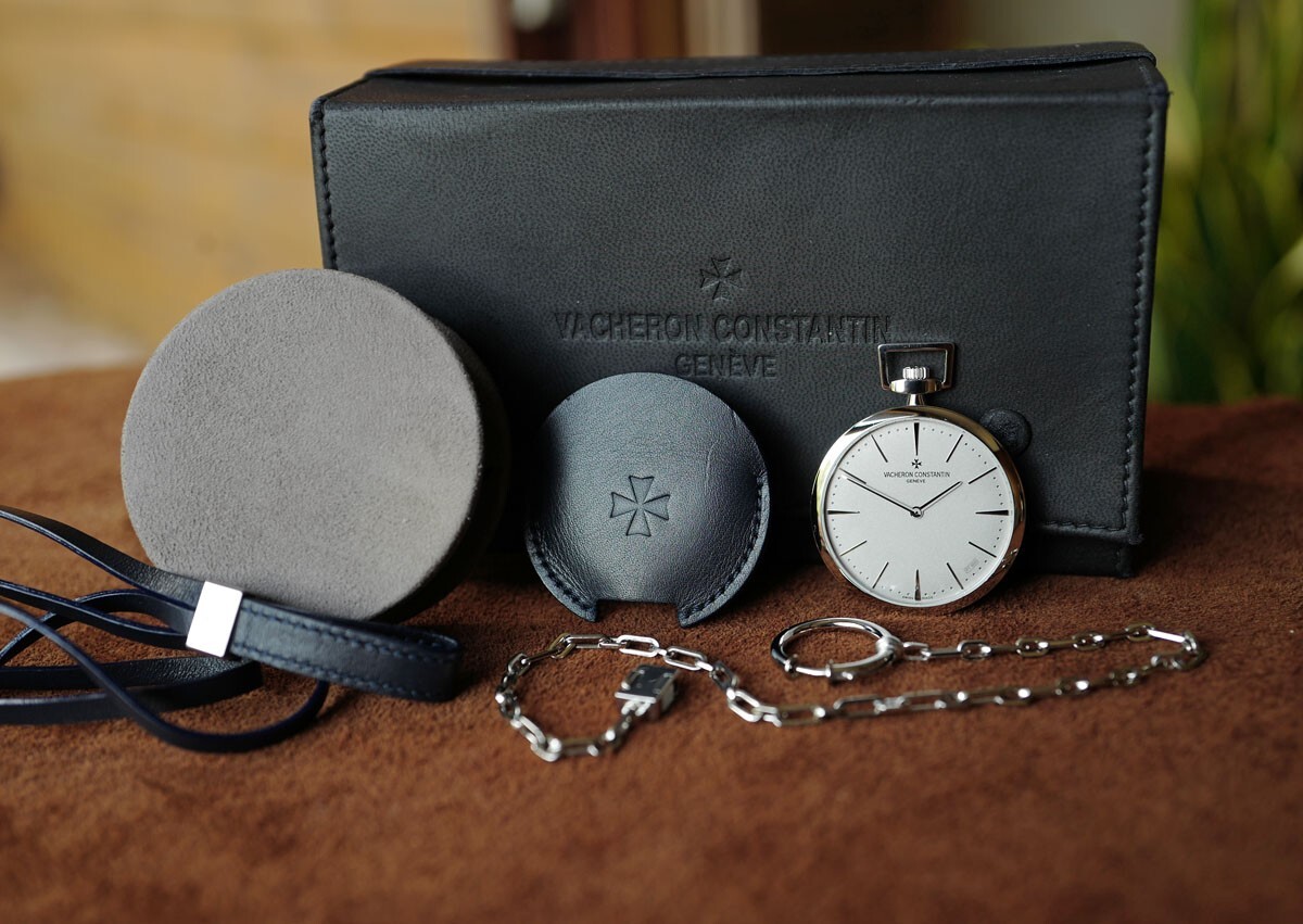 Vacheron Constantine Patrimony Contemporaine Platinum Pocket Watch & Chain