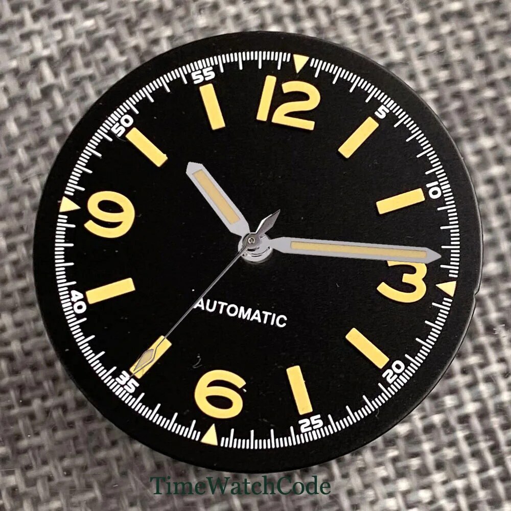 Luminous Black Watch Dial Face 29mm for NH35 NH36 ETA2824 PT5000 SW200 Movement