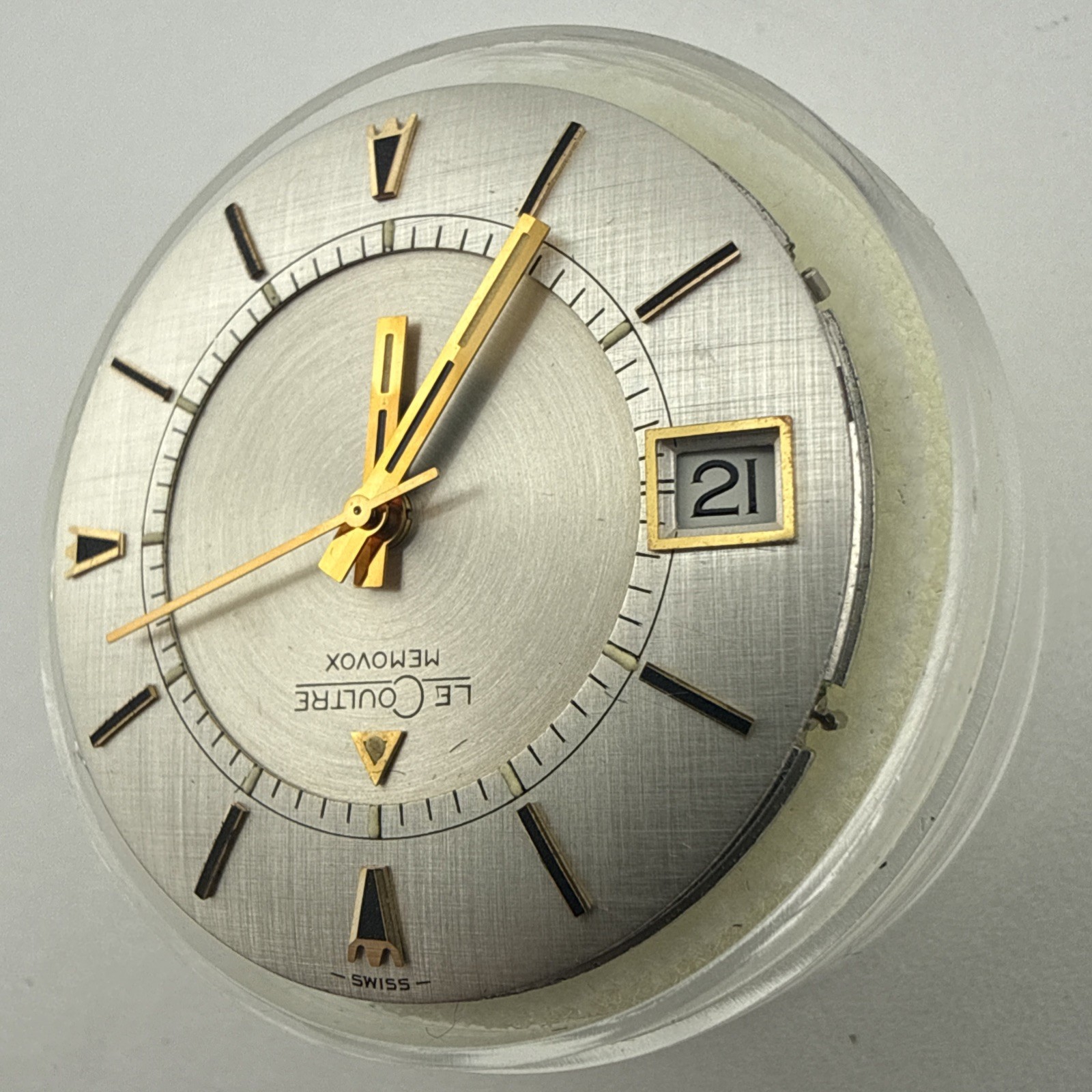 Lecoultre Memovox Alarm Cal.911 Watch Movement W/ Dial & Hands New Old Stock