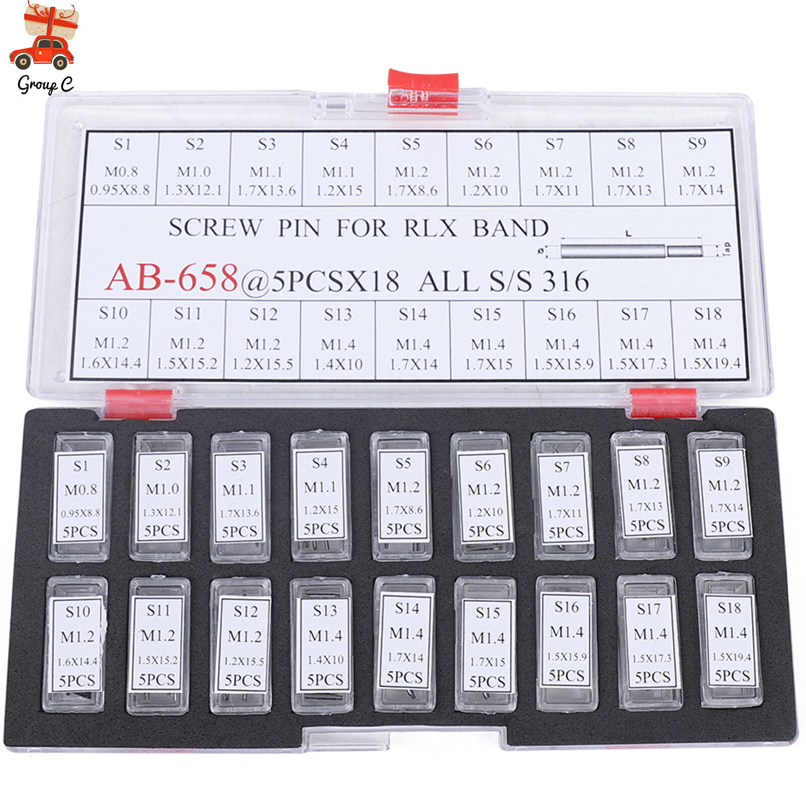 90 Screw Pins For Rolex Watch Links Bands Bracelets Straps Assorted Kit