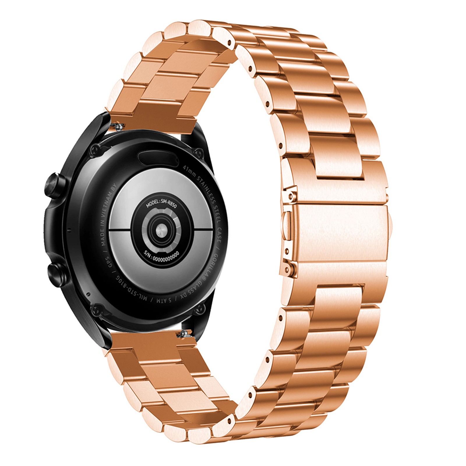 For Samsung Galaxy Watch3 41mm/45mm Solid Stainless Steel Watch Strap