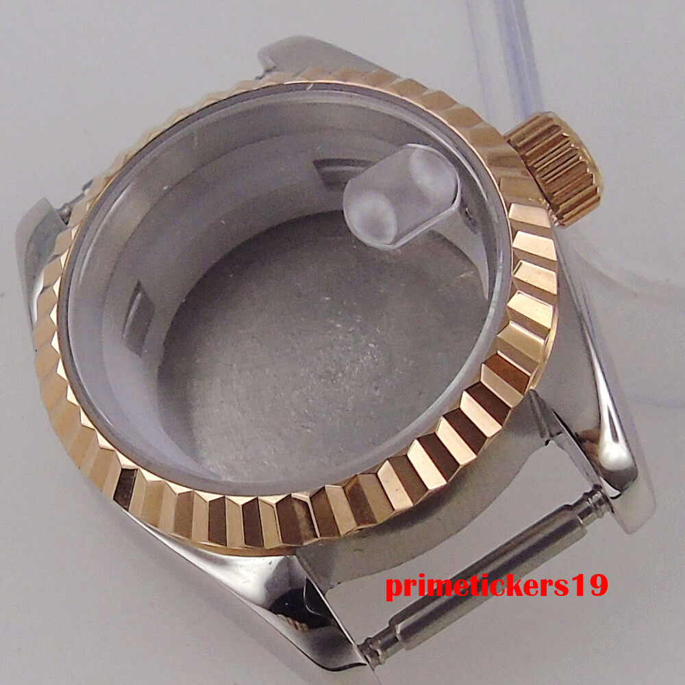 26mm Two Tone Watch Case for NH05 Lady Wristwatch Parts Rose Gold Bezel Sapphire
