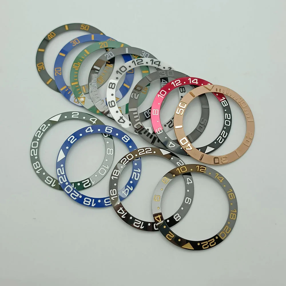 40×31.5mm Ceramic Watch Bezel Insert Sloping Green Black Red Blue Replacement