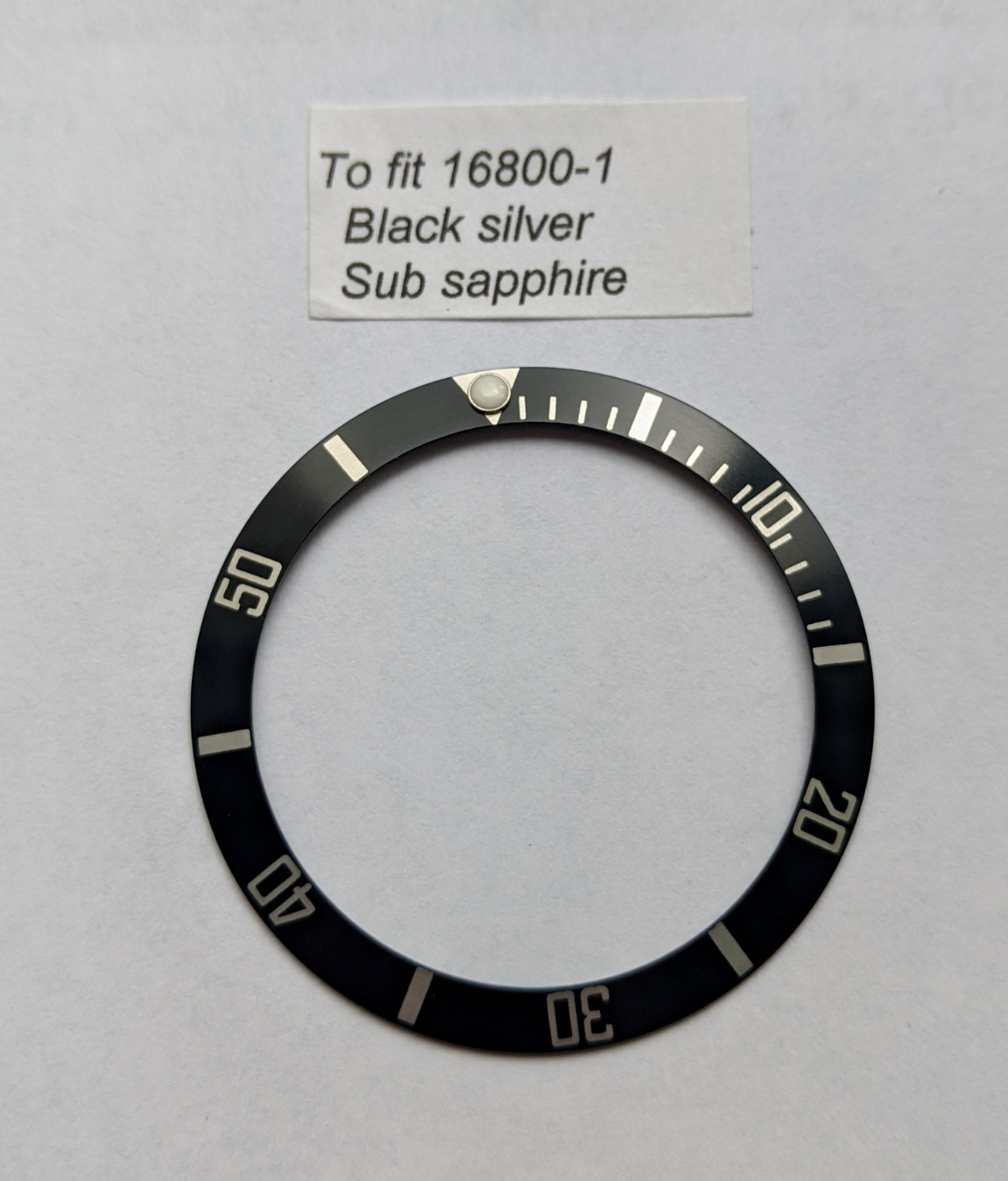 Bezel Insert to fit RX 16800-1 Sub Sapphire Black with silver x 1 piece