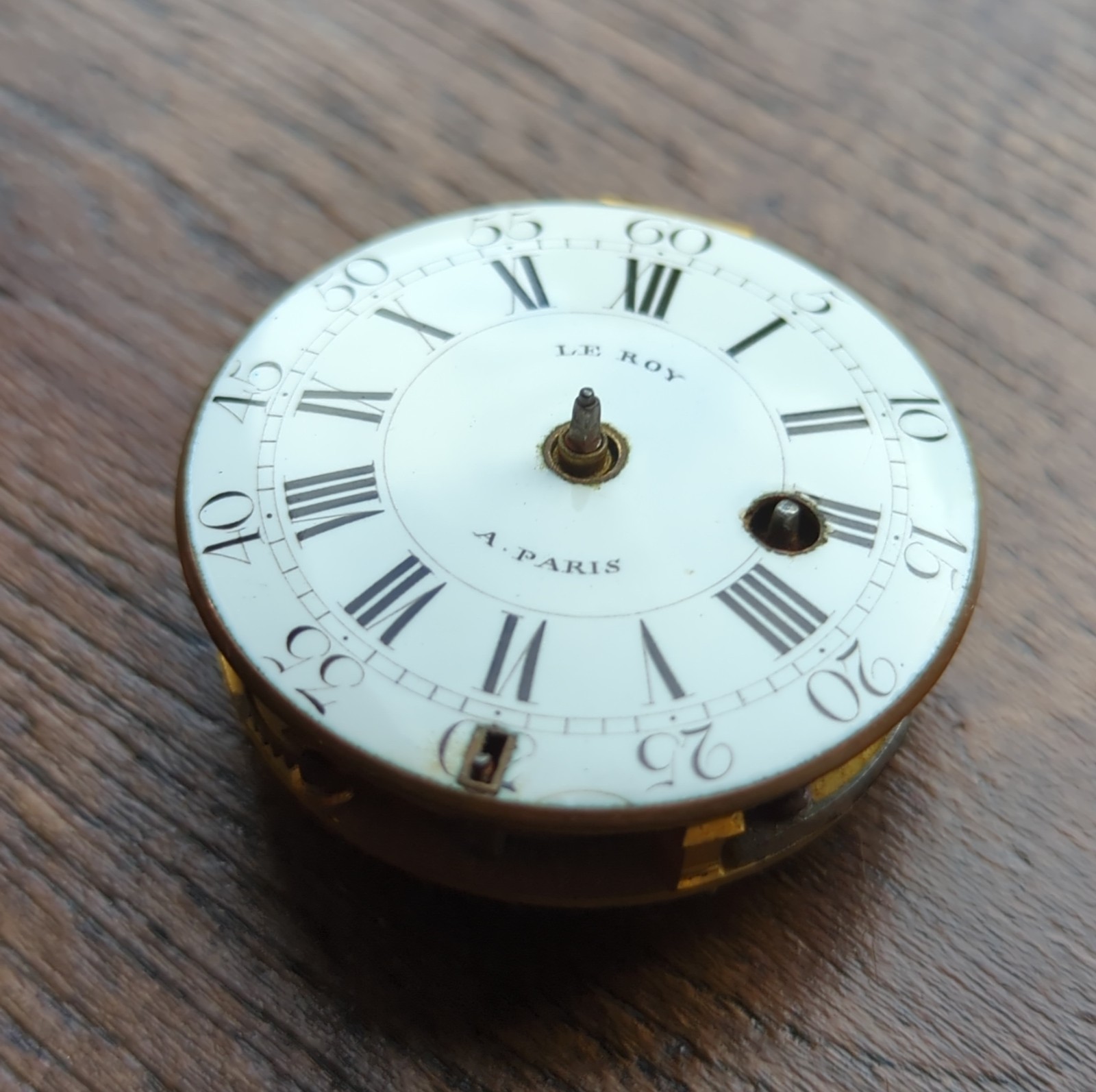 Le Roy Paris Verge Pocket Watch Movement Ticking, To Restore 18th Century (AT41)