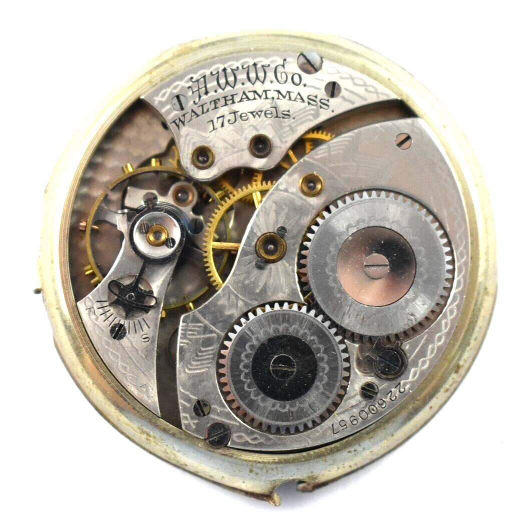 Vintage Waltham Grade 1425 14s 17J OF Pocket Watch Movement lot.wc