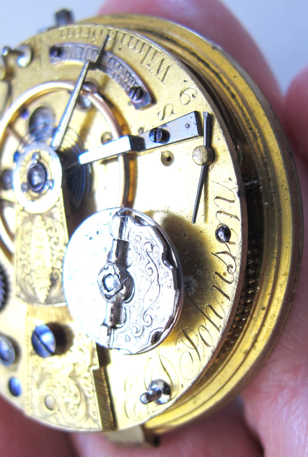 LEVER FUSEE -E.D. Johnson – London 1877 PocketWatch Movement – Winder Attachment