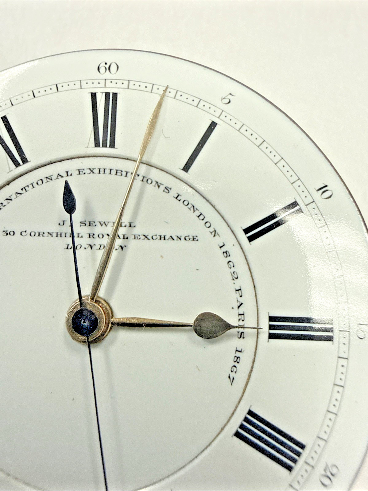 J.Sewell 30 Cornhill Royal Exchange Antique English Pocket Watch Mvt,Dial,Hands