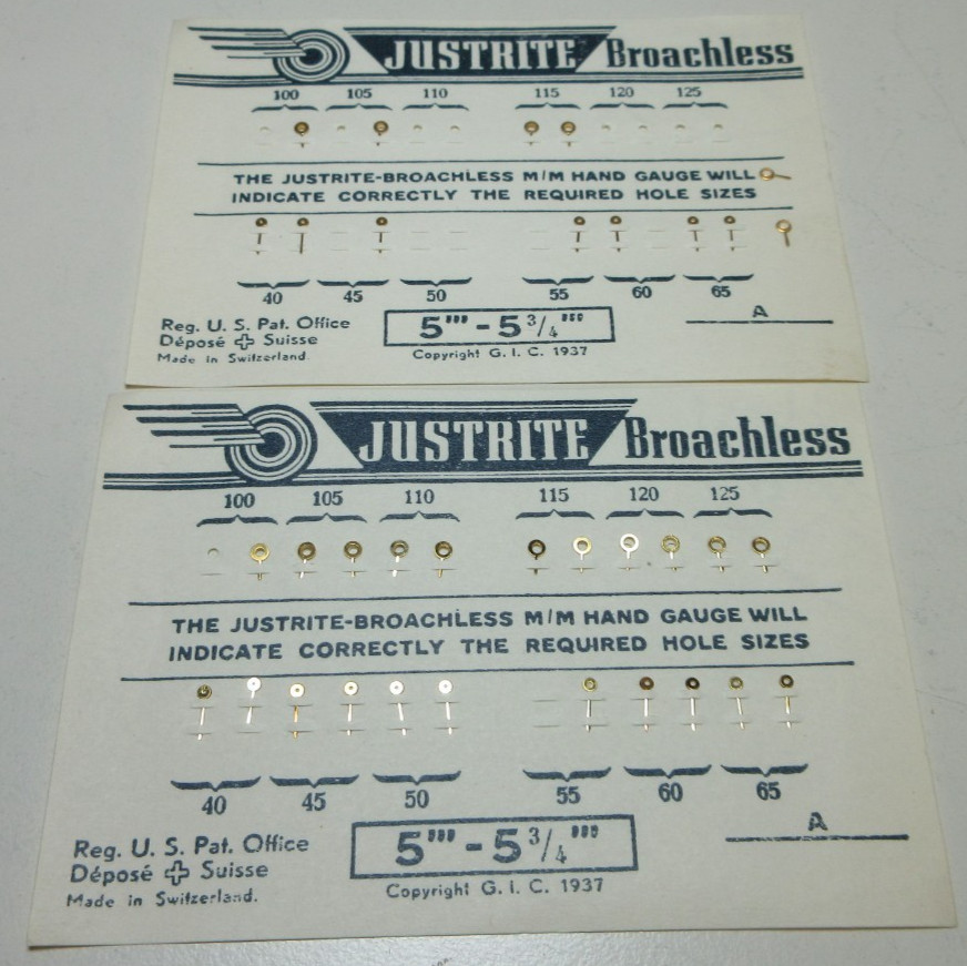 LOT JUSTRITE WATCH HANDS 5”’ 5 3/4”’ WATCHMAKER REPLACEMENT PARTS #234