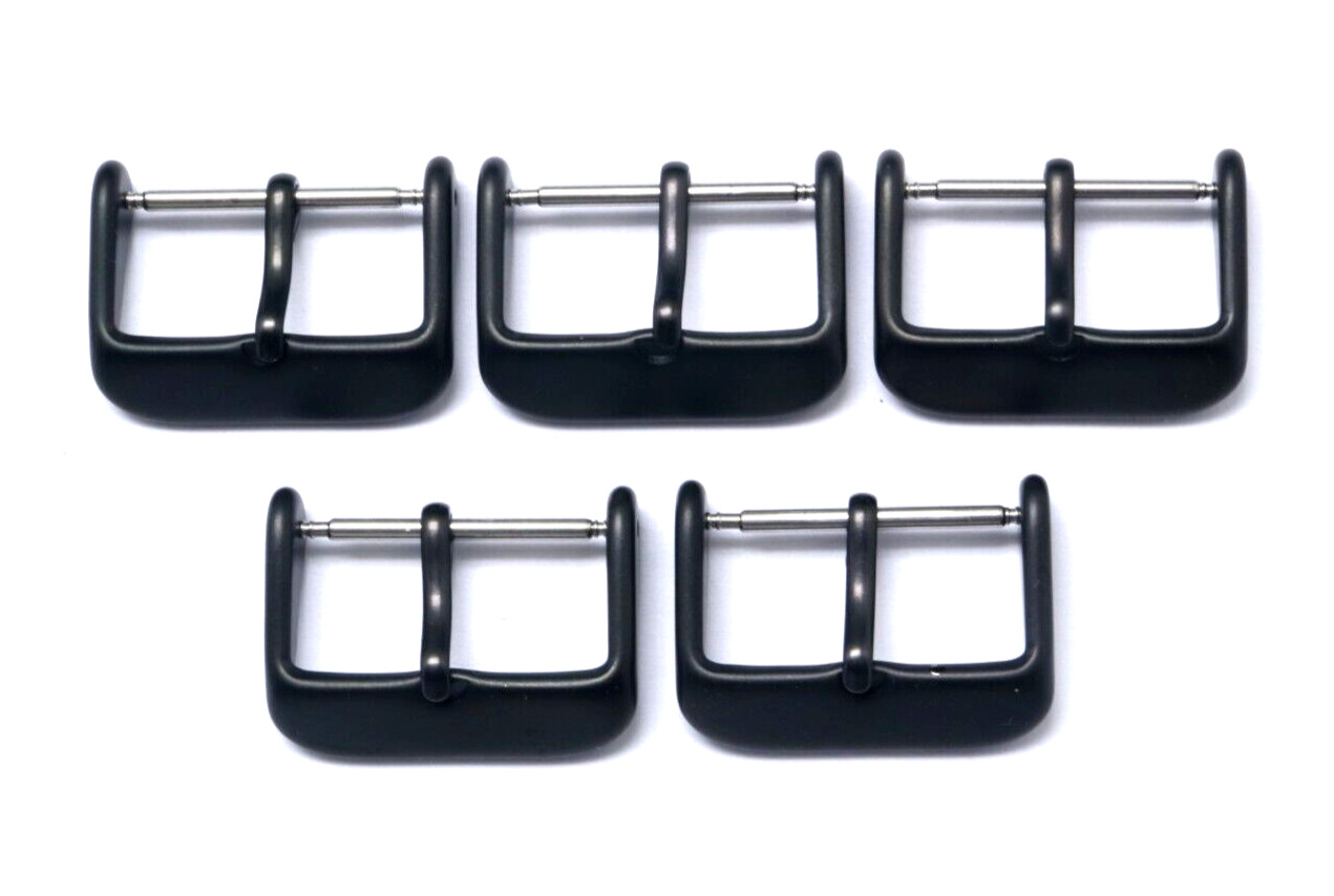 10 Pcs 18mm Stainless Steel Watch Band Black Tone Buckle For Leather Watch Band