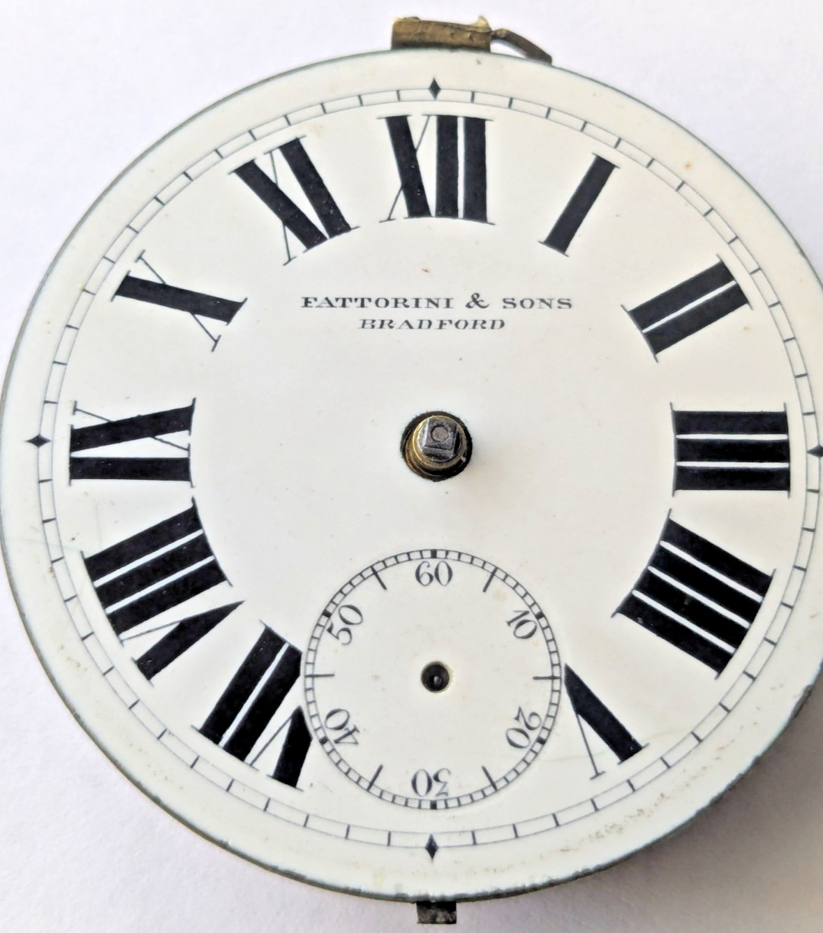 Antique Fattorini Bradford Pocket Watch Movement Errington Factory Under Dial 26