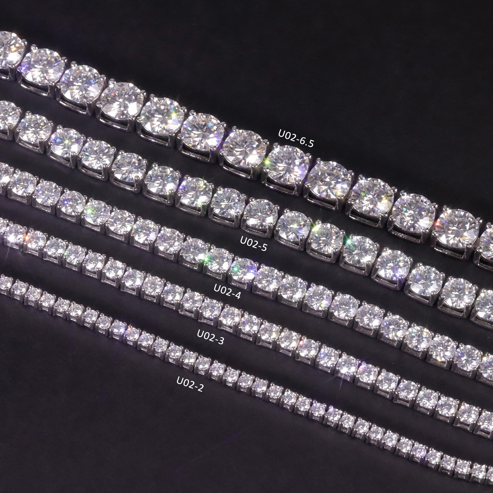 Gem’s Beauty moissanite tennis bracelet 925 silver plated 14k gold 3-6.5mm D …