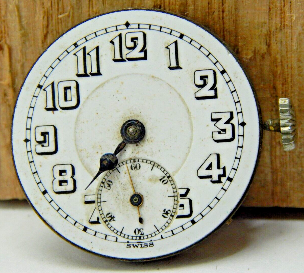 Vintage Pierpont 15 jewel 2 Adjustment 0 size watch movement w/ double sunk dial