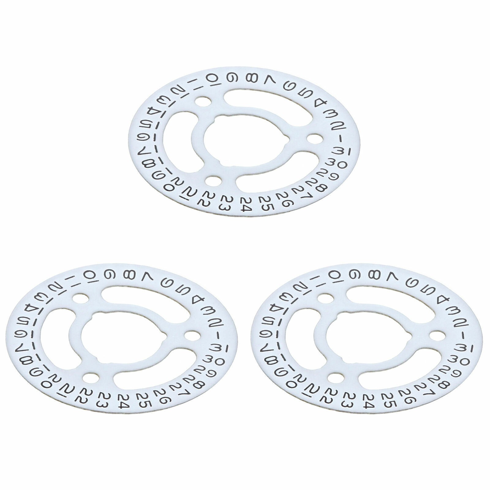 3 CALENDAR DATE DISC FOR ROLEX QS 2130/2135 67180 67480 69160 69173 69174 WHITE