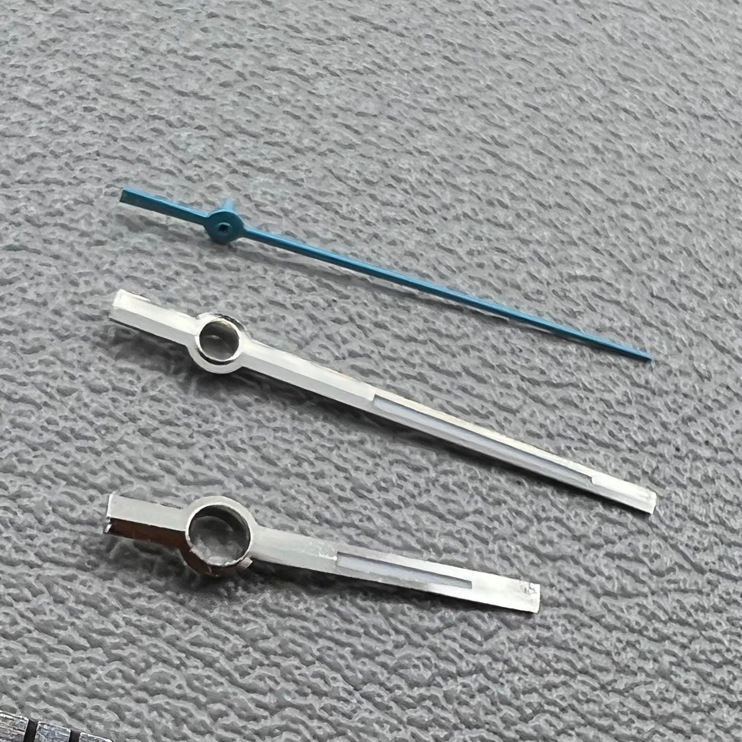 2 Sets/Pack Blue Second Silver Trim Green Lume Hands for Miyota 8285 Movement