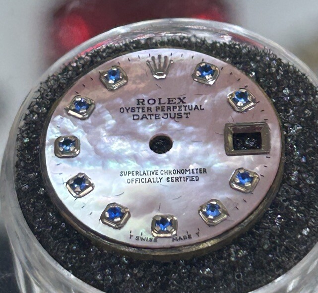 Rolex Ladies Datejust/President Custom Pink MOP Sapphire Dial For 26mm Watches