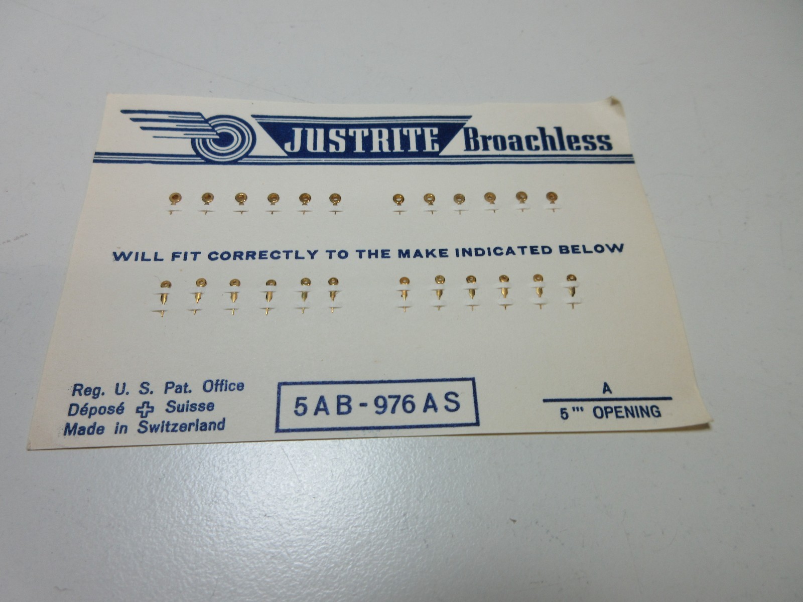 JUSTRITE WATCH HANDS 5AB-976 AS WATCHMAKER REPLACEMENT PARTS #94