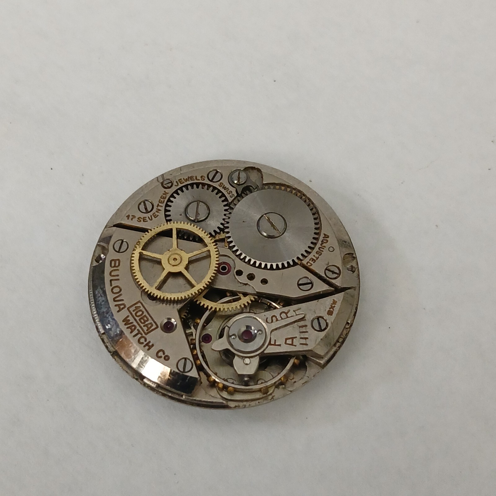 BULOVA 10BA 17J Movement & Parts For Repair Or Parts