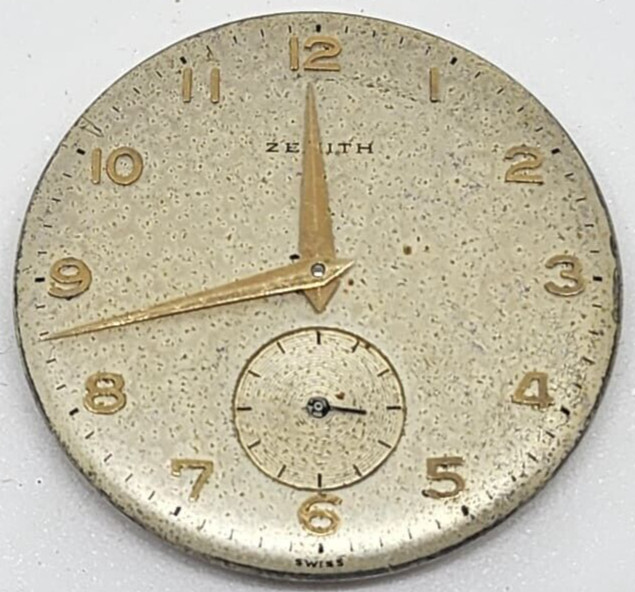 ZENITH 126 Movement complete Working with dial + Hands – For parts or project
