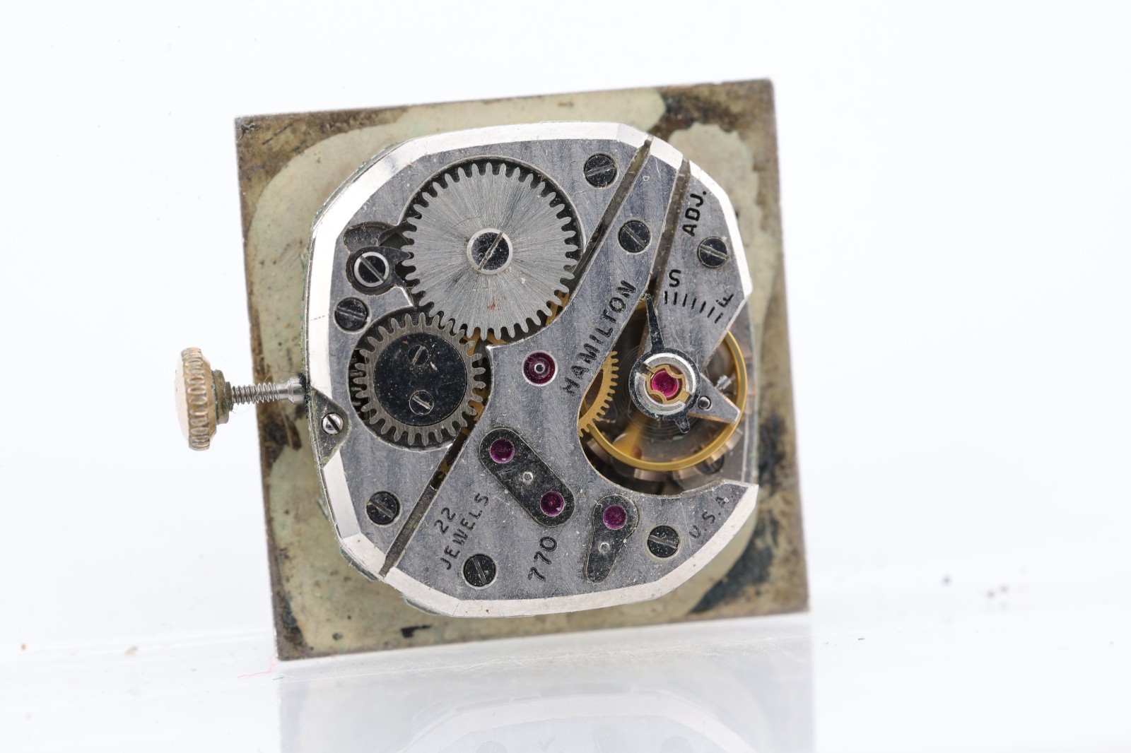 WESTERN ELECTRIC 25 HAMILTON 770, 22j WRIST WATCH MOVEMENT RUNS (BB)