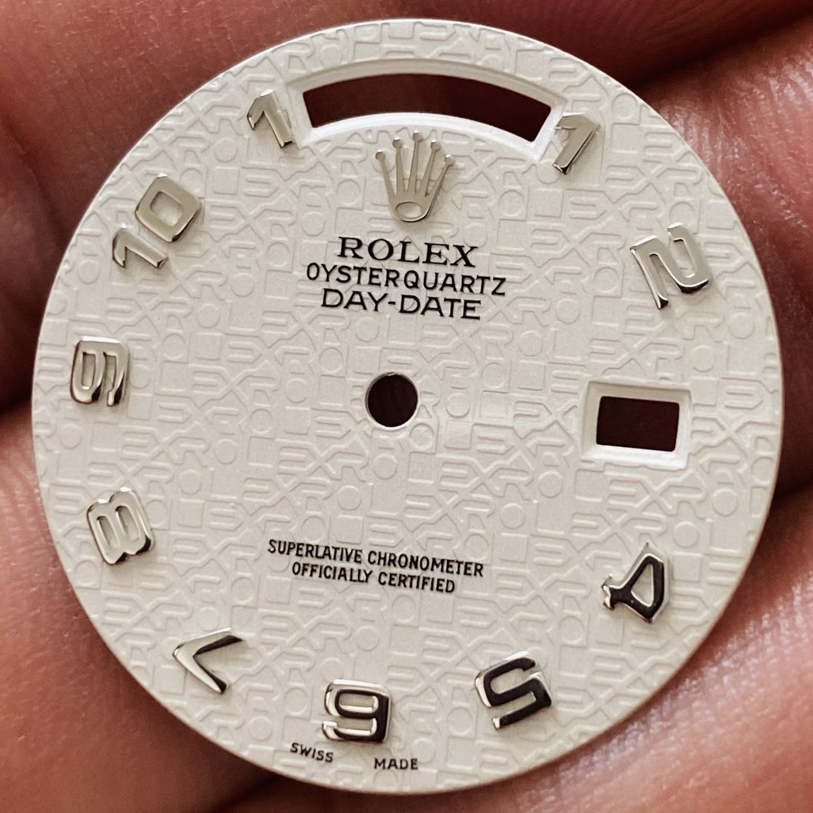 Rolex Computer White Dial For Day-Date Oysterquartz White Gold 36m Model 19019