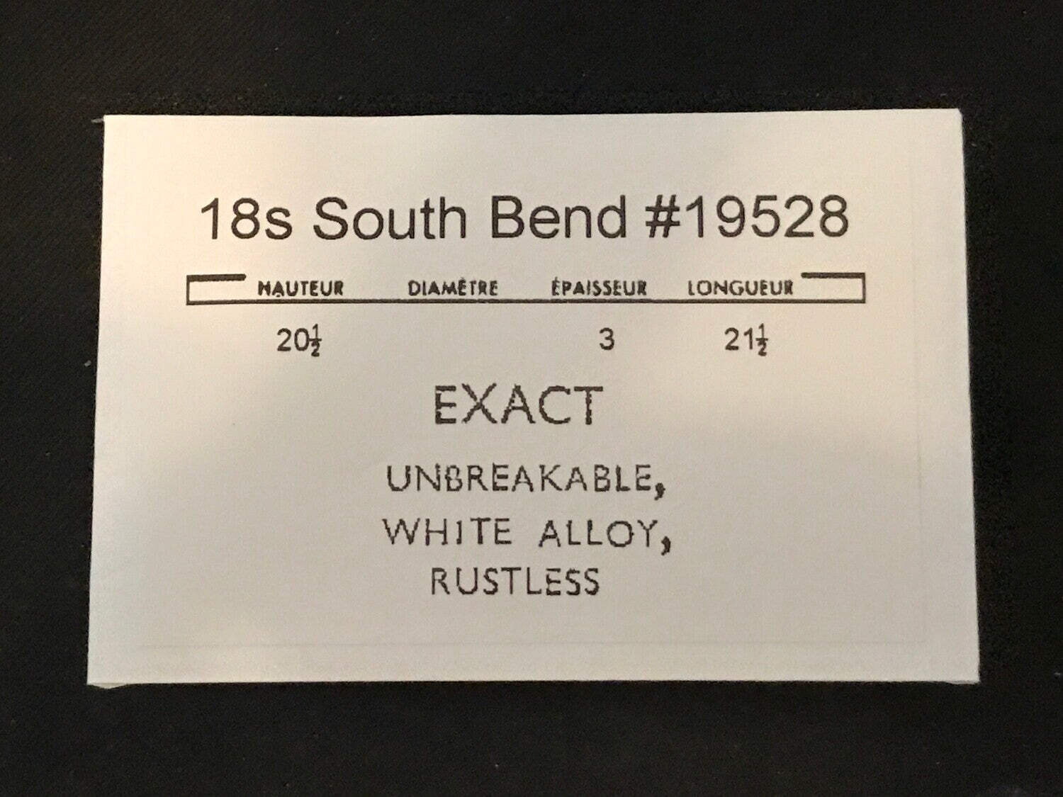 South Bend Mainspring for 18s No. 19528 (EXACT) – Alloy