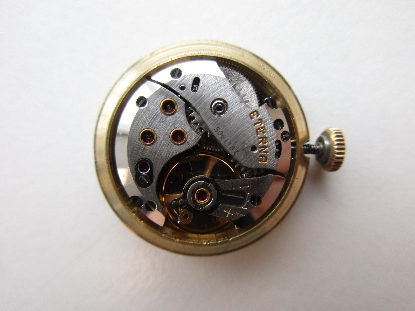 Eterna cal. 1418U Swiss vintage watch movement – running