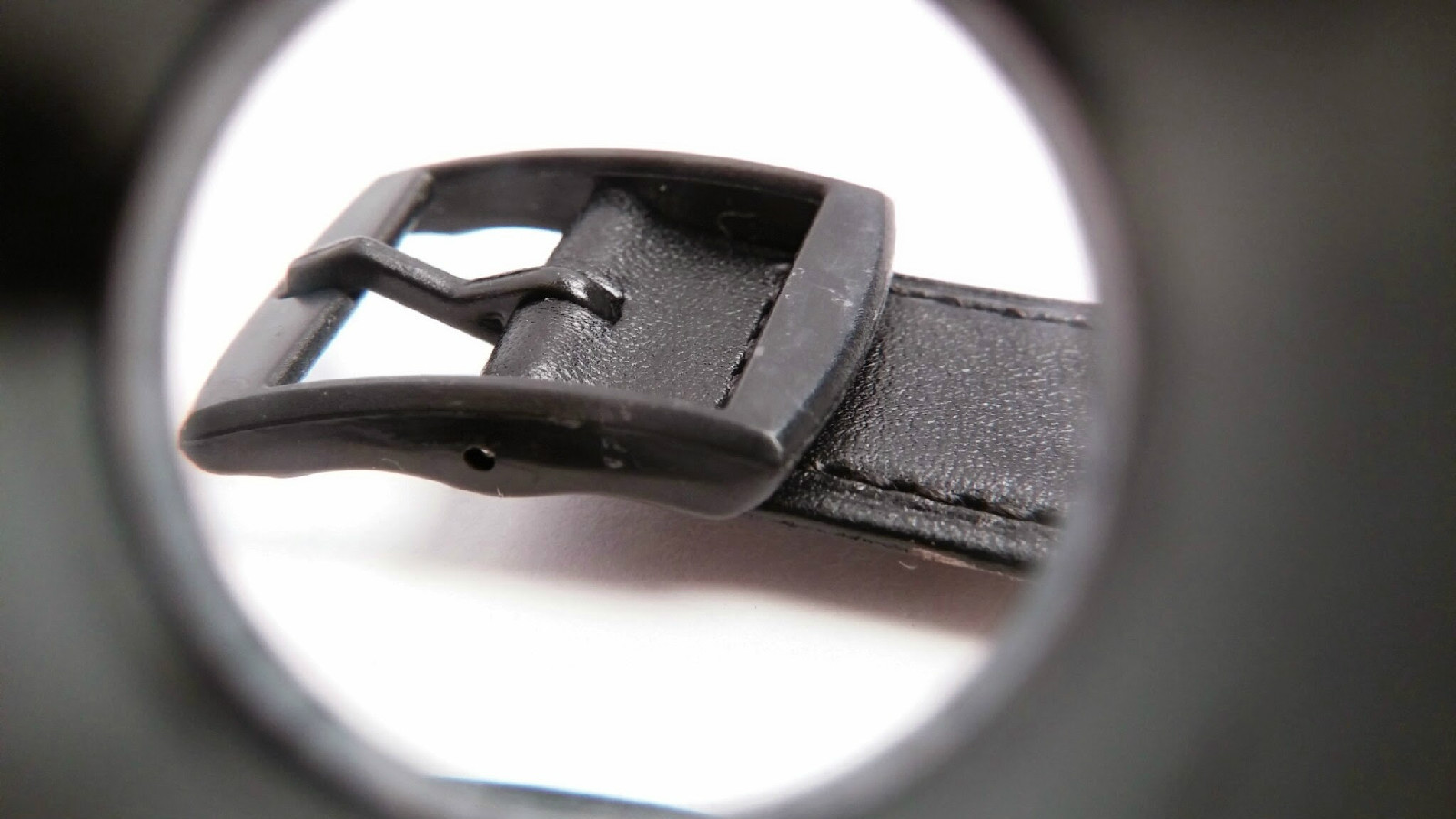 Black Band, Veau Veritable, Black, with buckle, and 2 pins, 17mm (16.5mm)
