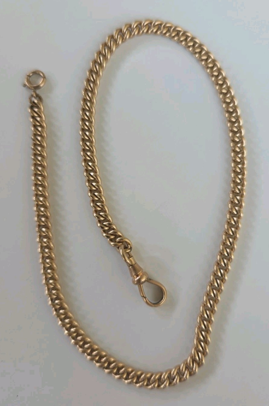 13.25 INCH POCKET WATCH CHAIN SIMMONS MARKED ON CLASP 19.83 Grams