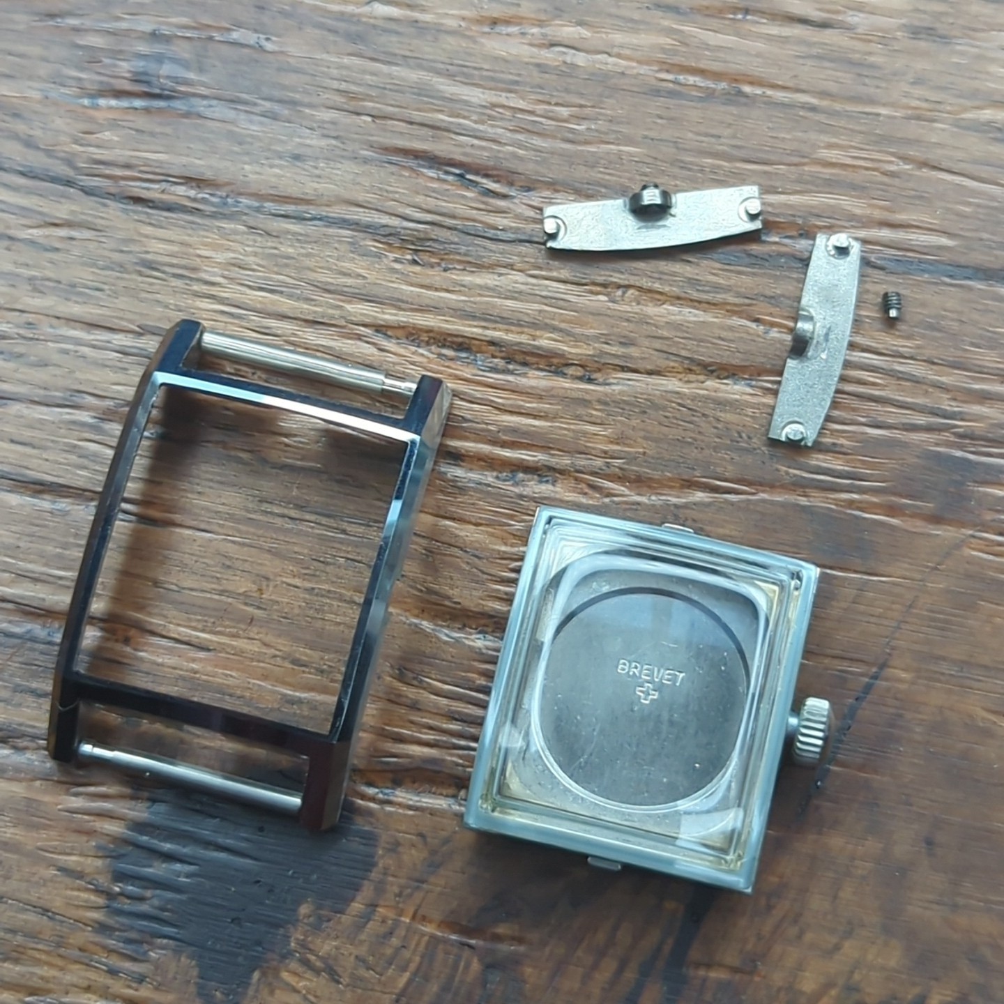 1940s Steel Clamshell Mens Tank Watch Case NOS John Simon – Tramelan + (REF:WC)