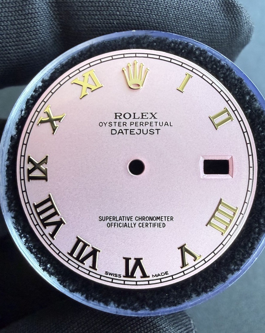 Rolex Quickset DateJust 36 Custom Pink Roman Dial For Ref. 16233 16013 116233