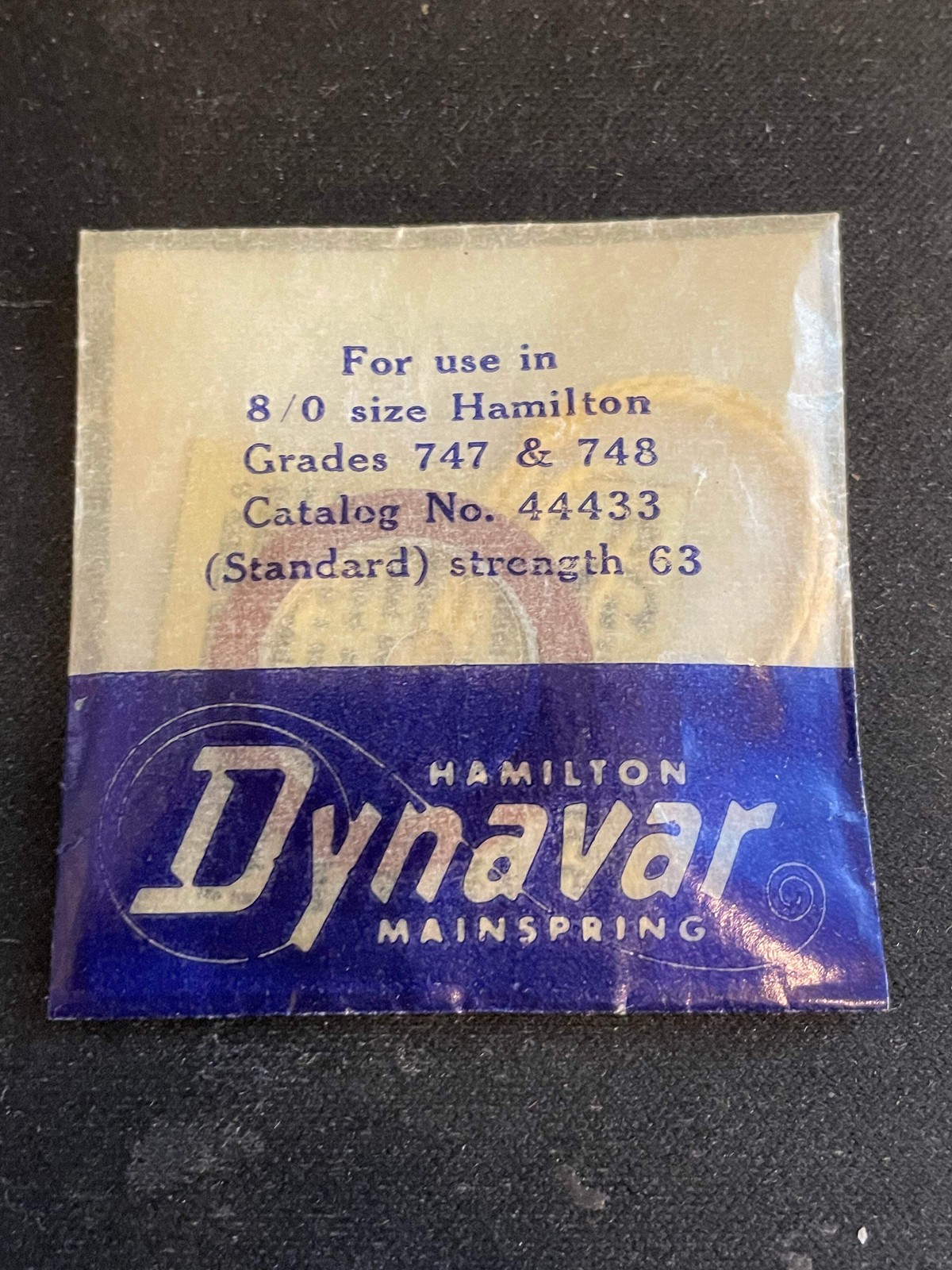 Hamilton Dynavar 8/0s Factory Mainspring Factory No. 44433 – Alloy