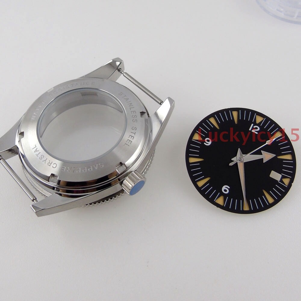 41mm Watch Case Dial Hands Fit for NH35A movement Sapphire Glass ceramic bezel