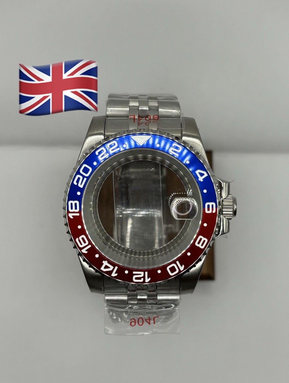Pepsi GMT Watch Case Jubilee Strap Sapphire Glass 40mm Seiko NH34 NH35 NH38