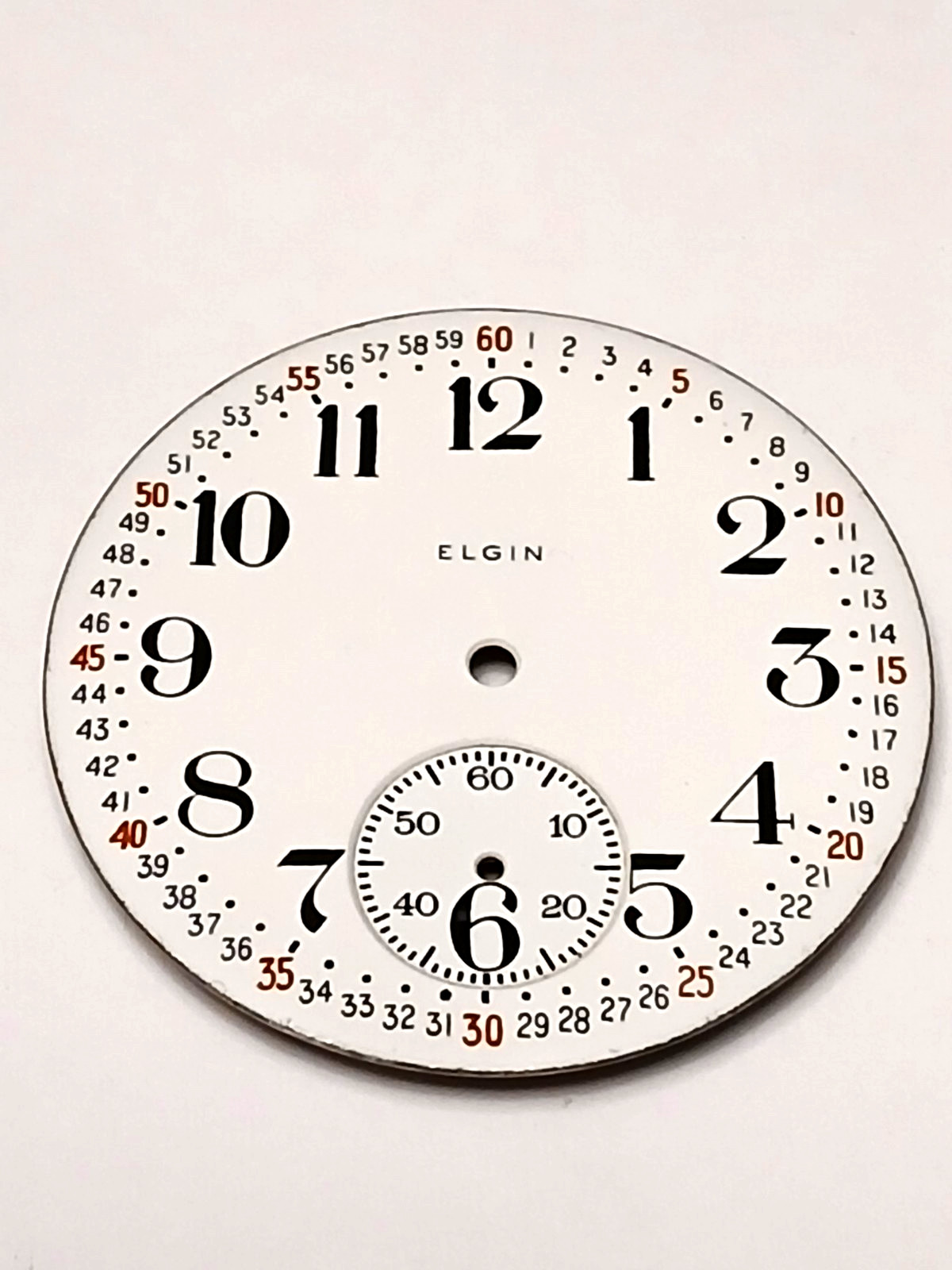 Very Nice 16 size Elgin Montgomery Single Sunk pocket watch Dial. Has all 3 feet