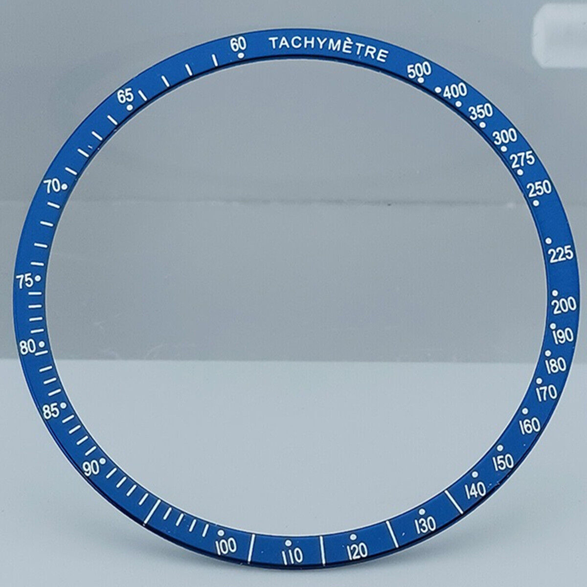 38.5mm Aluminum Alloy Blue Ring+White Font Watch Bezel for Omega Speedmaster