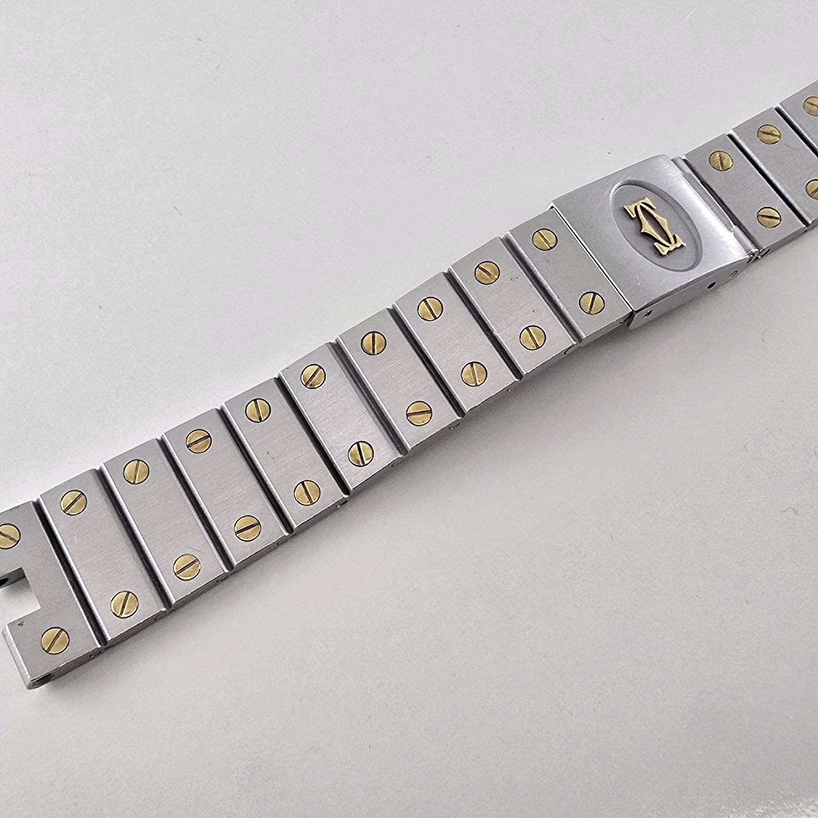 CARTIER SANTOS RONDE 8191 WATCH STEEL GOLD BRACELET 16 M (GOOD & 100% ORIGINAL)