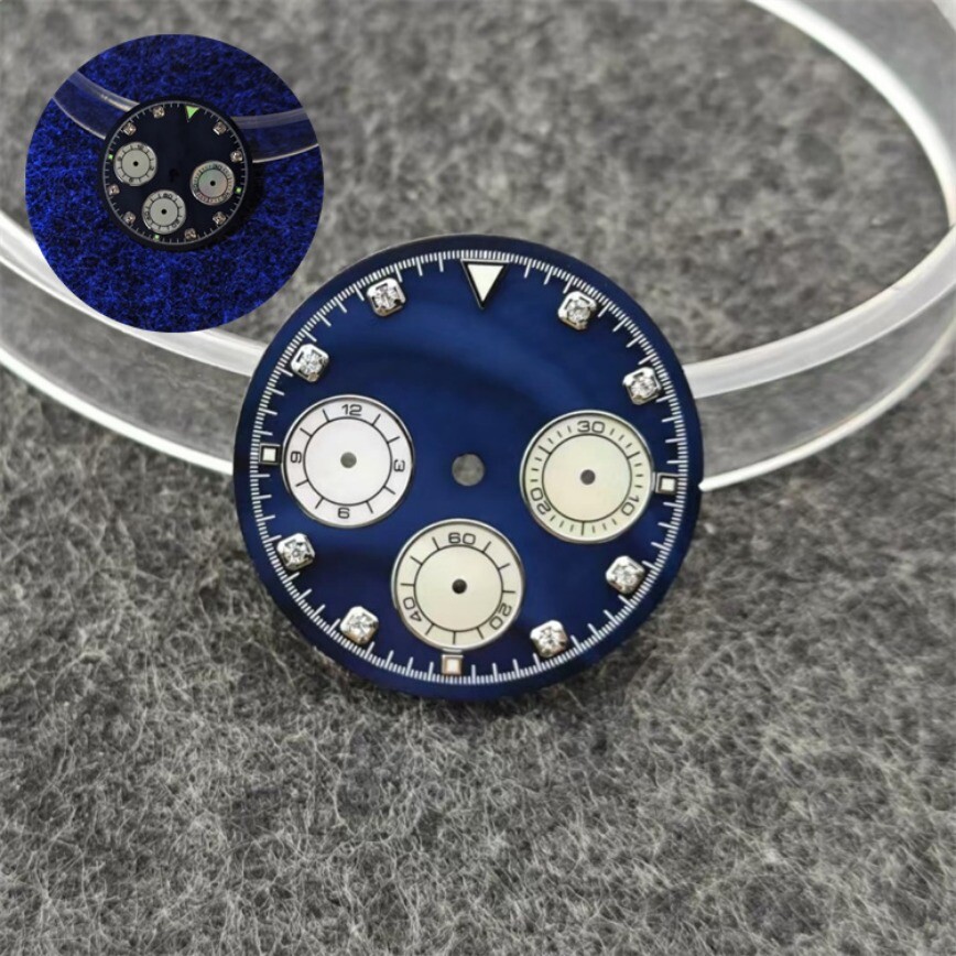 VK63 Dial 29.5mm Shell Dial Black and White Gray for VK63 Movement Watch Dial
