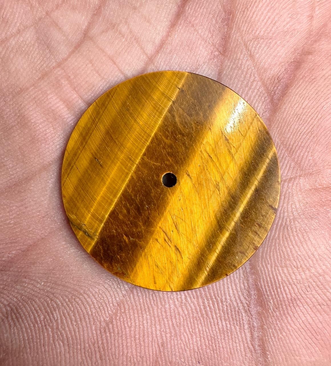 Tiger’s Eye Watch Dial: Polished Gemstone, 31.5 mm Round GMC 343