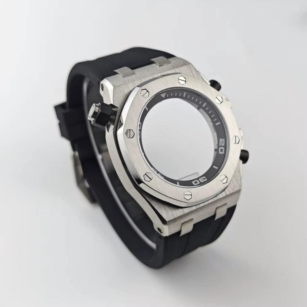 42Mm VK64 Octagonal Watch Case Fit 30Mm Dial 4Crwon Chapter Ring Sapphire for Qu