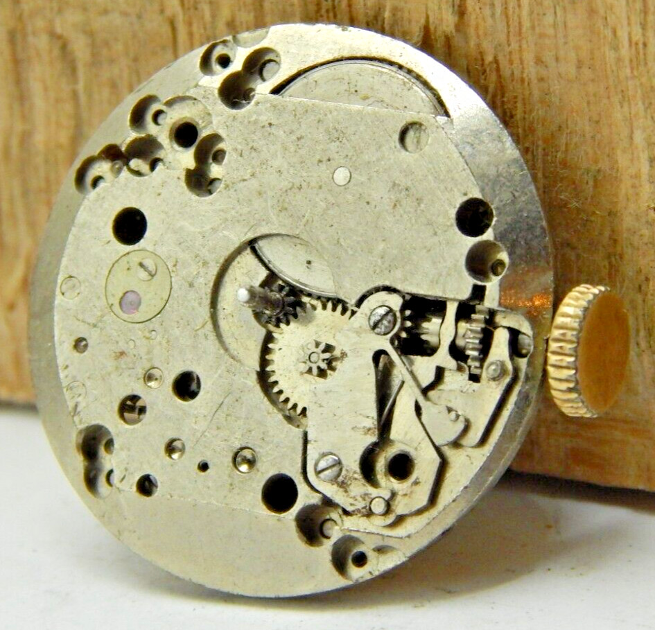 Vintage 1952 Westfield 10ZC 7 jewel men’s wrist watch movement with crown & stem