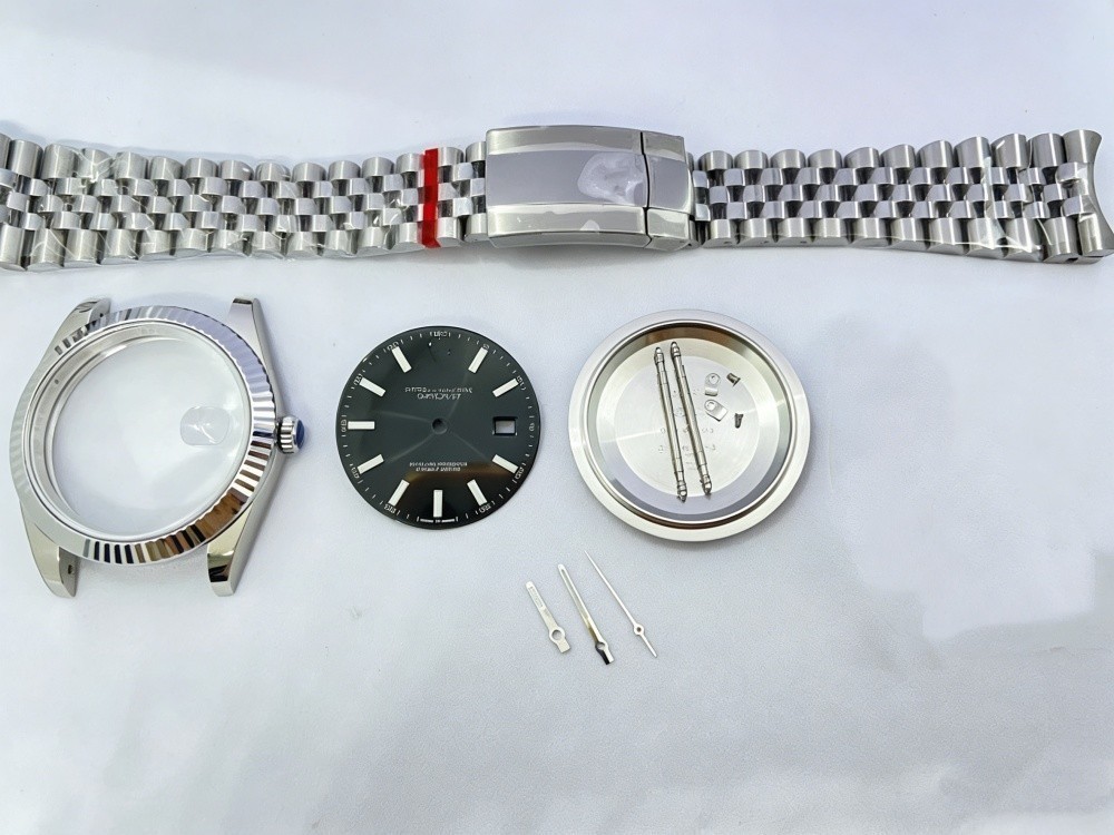 DIY SET for Dj 41MM 3235 watch case + dial + hands +Stainless Steel Strap