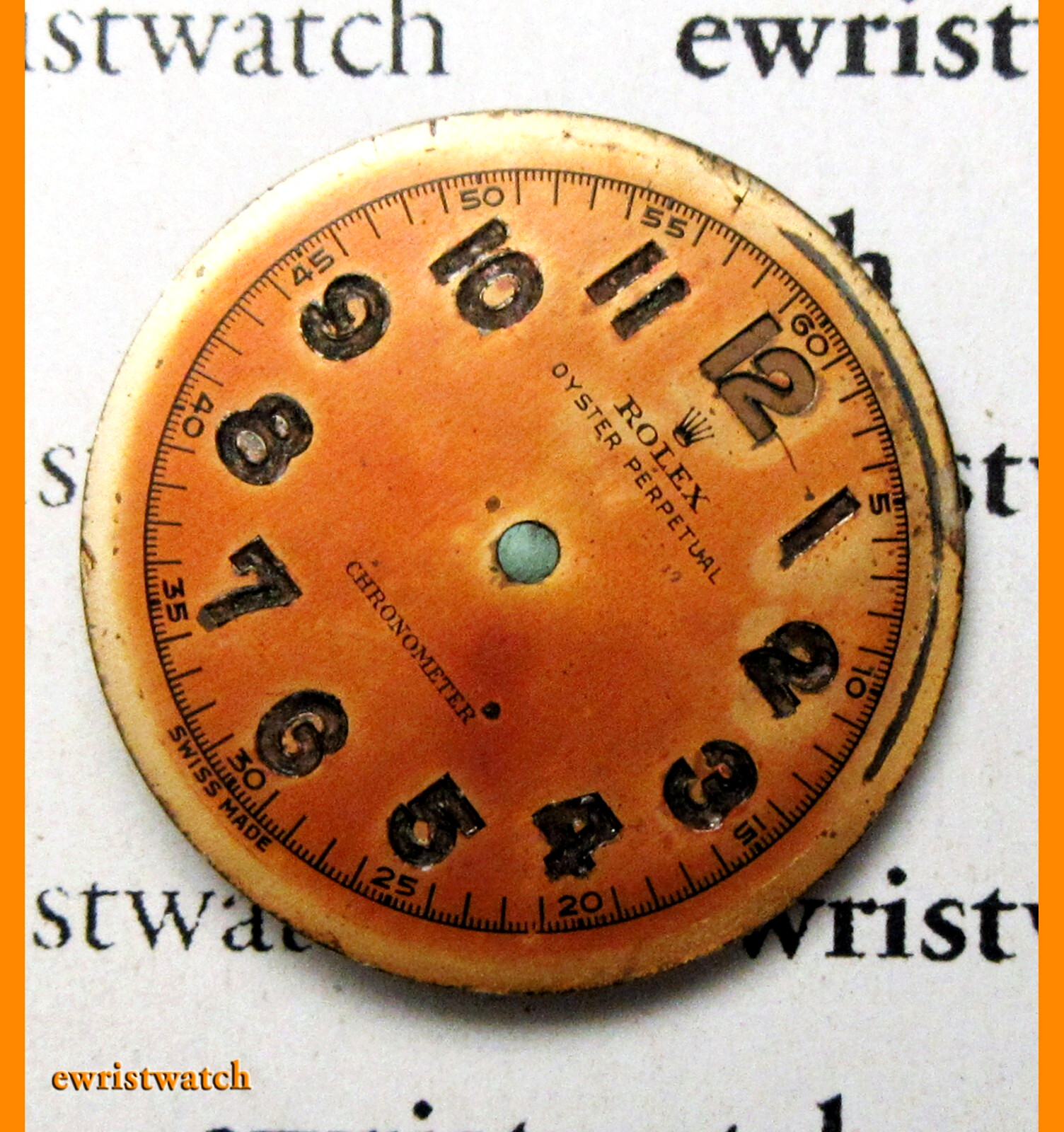 Vintage Rolex Oyster Perpetual Chronometer Original Tropical Dial 9¾L Bubbleback