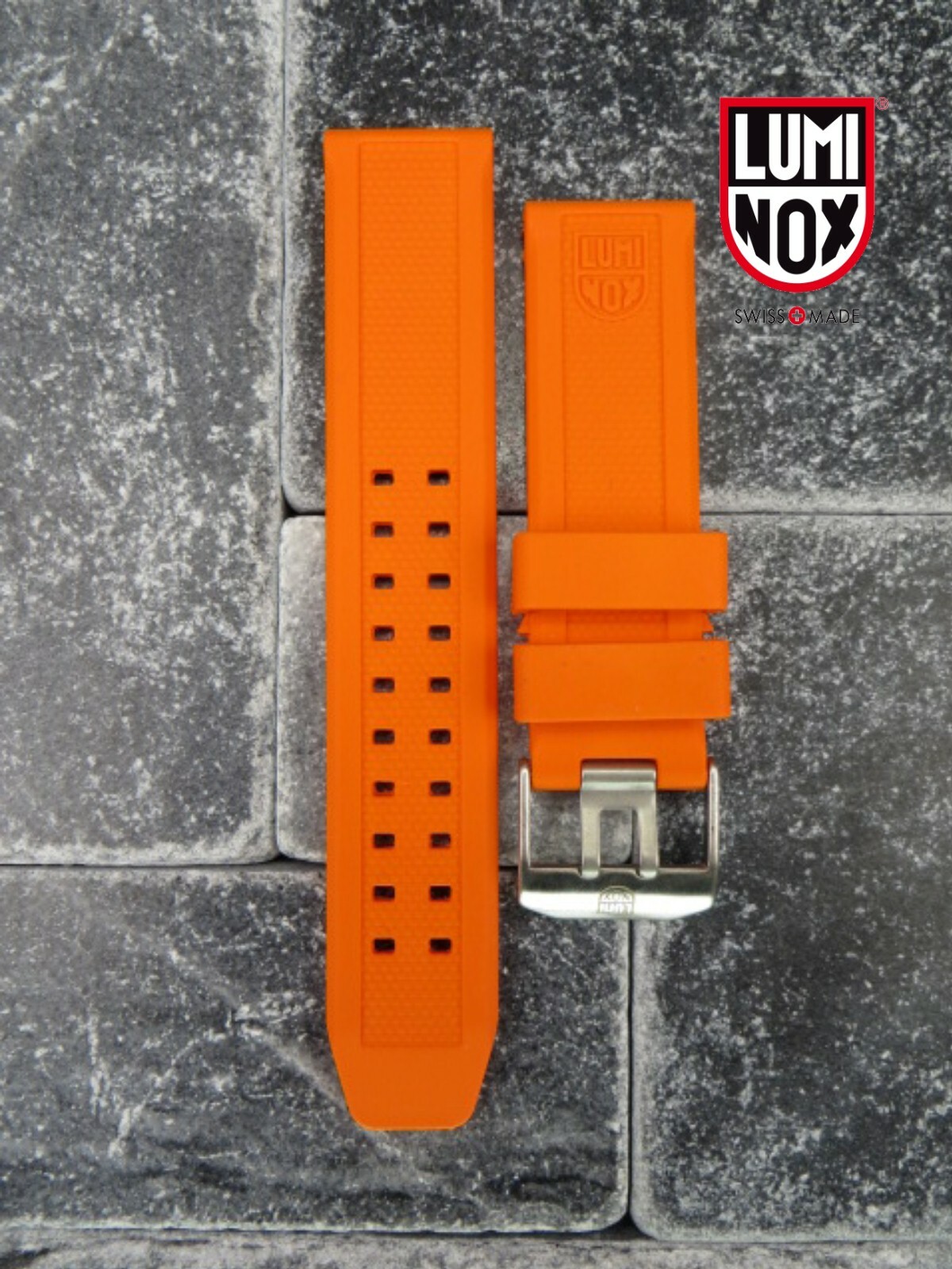 New LUMINOX 23mm Rubber Strap EVO Diver Watch Band 3050 3950 Colormark Orange M