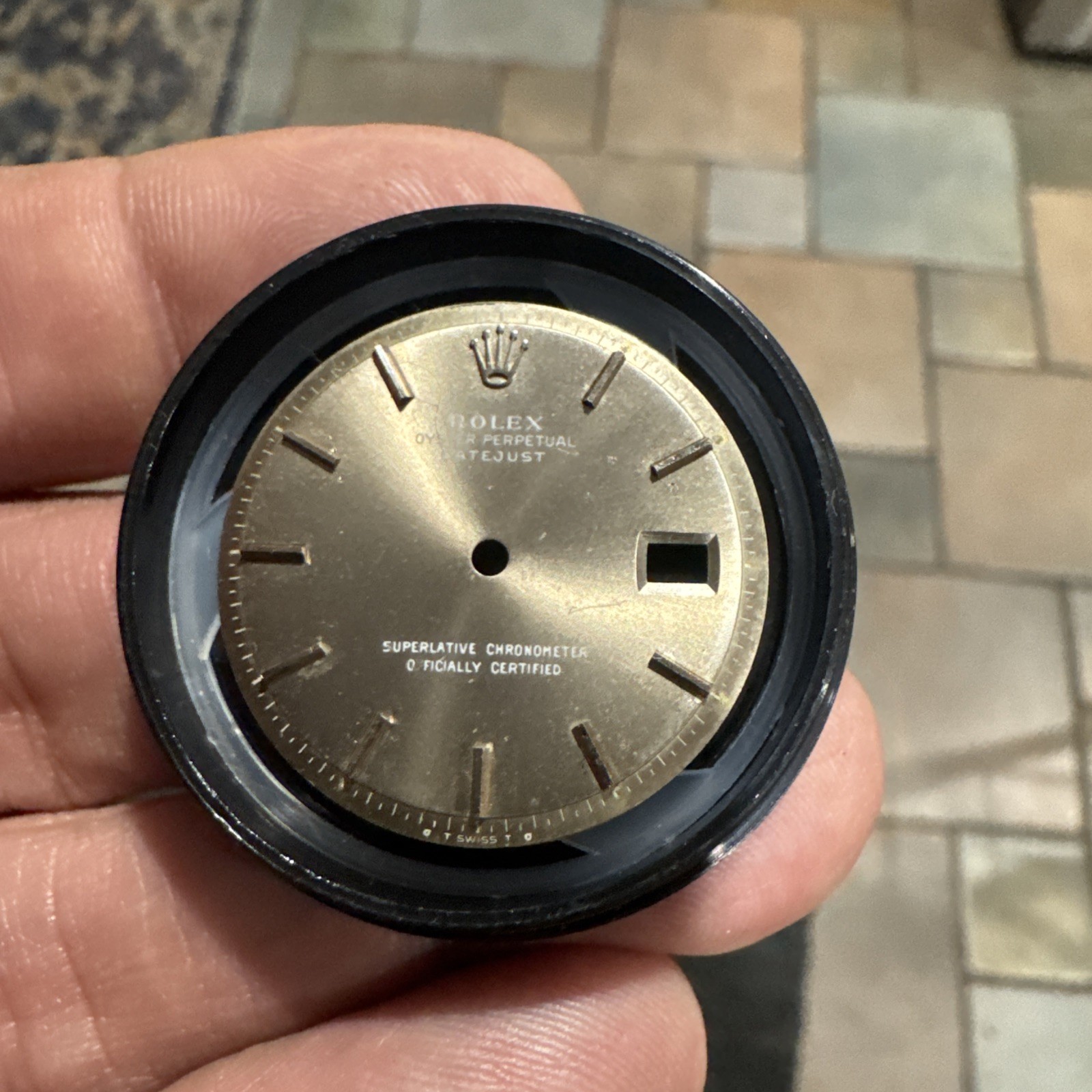 Rolex 1601 1603 Gray Singer Datejust Pie Pan Dial