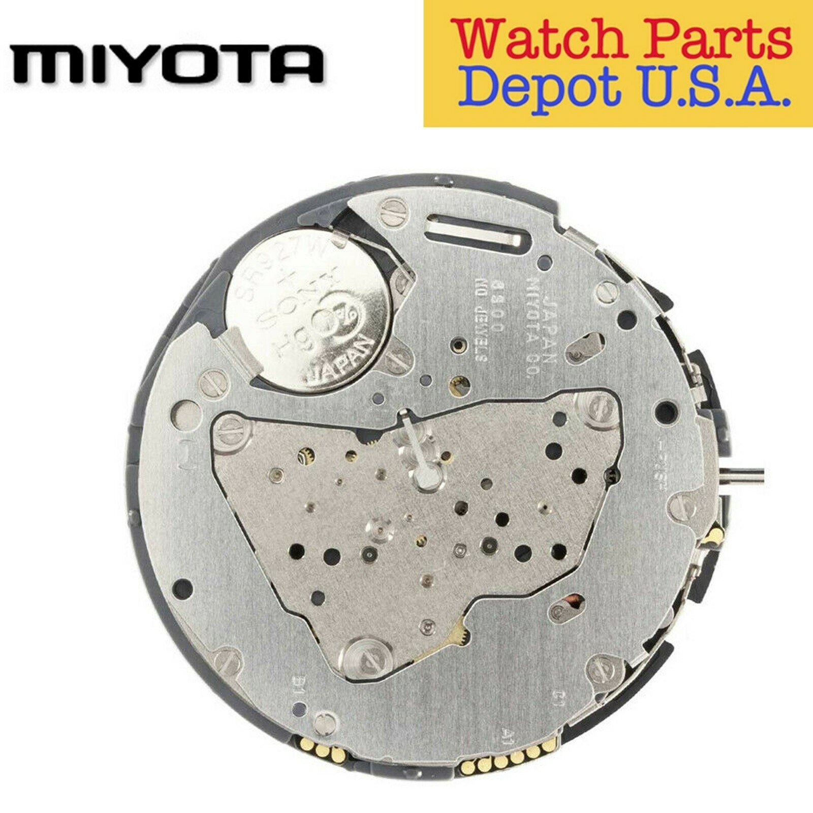 Original Miyota 6S00 Japan Quartz Chronograph Movement, Day/Date at 3, 3 Eyes