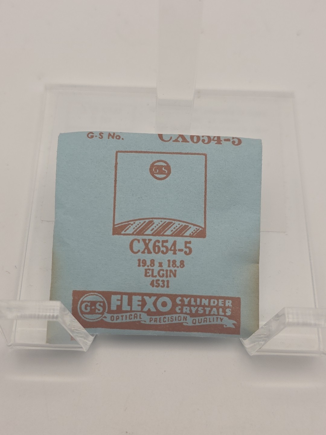 G-S Watch Crystal CX654-5 Elgin 4531 19.8X18.8