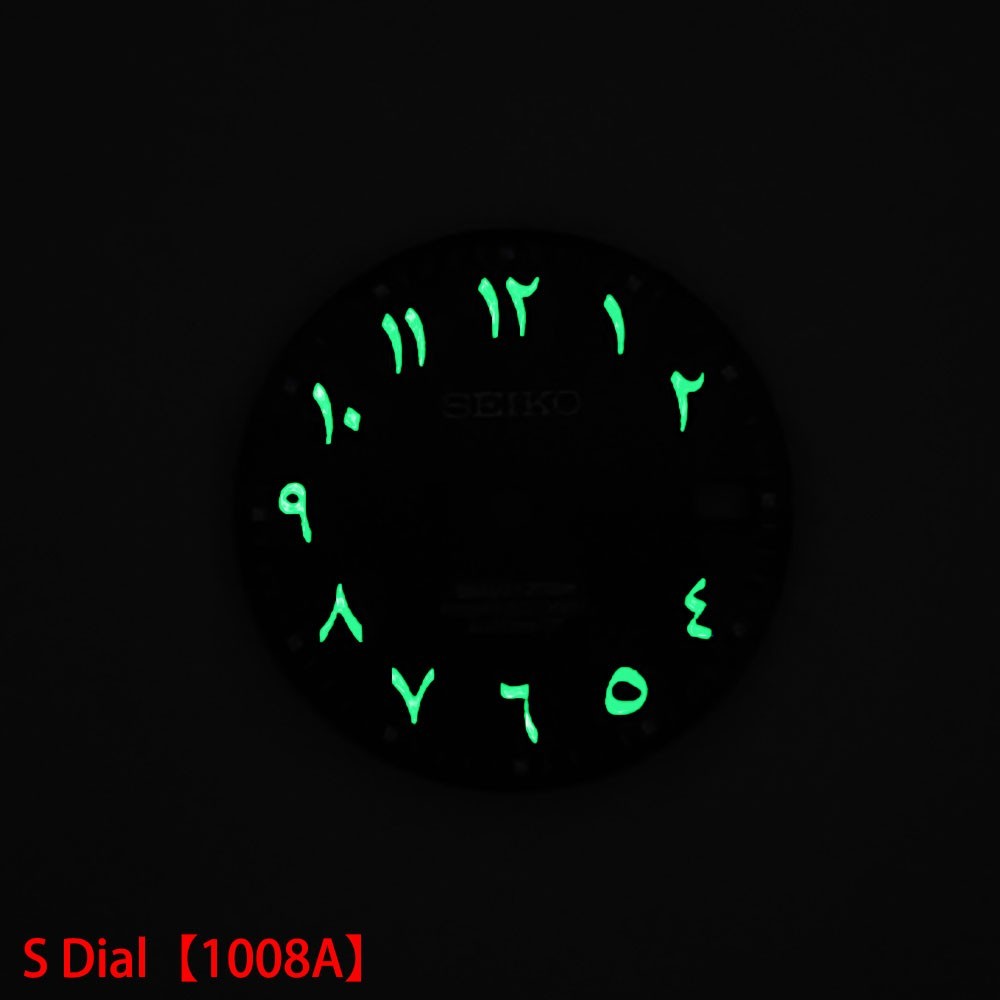 For Seiko 28.5mm Watch Dial Green Luminous Fit NH35 NH36 Movement Arabic Faces