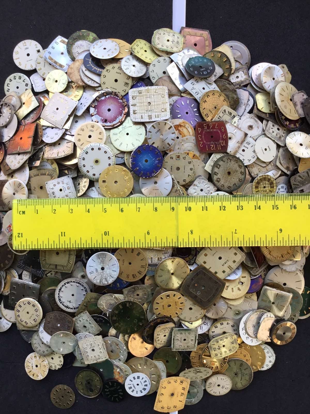 Lot 1000 pieces of used vintage ladies watch dials faces Steampunk Art DIY GOOD