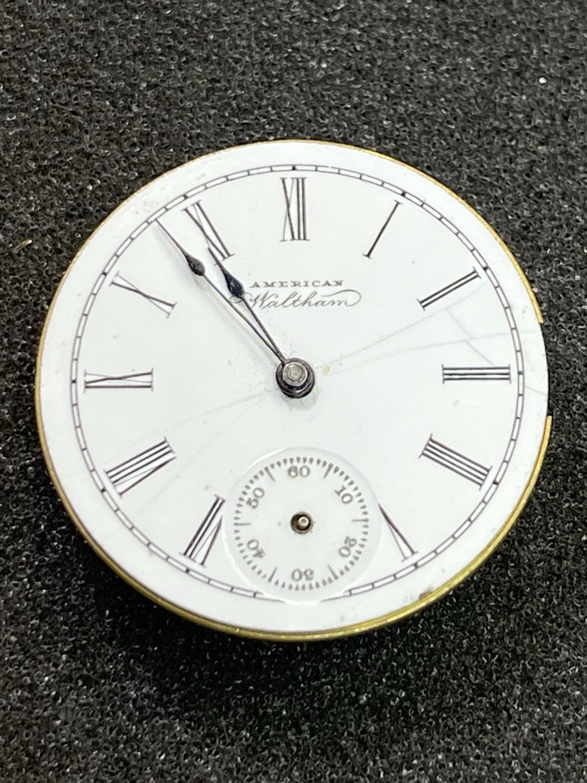 Vintage American Waltham Pocket Watch Movement For Parts TJ1466